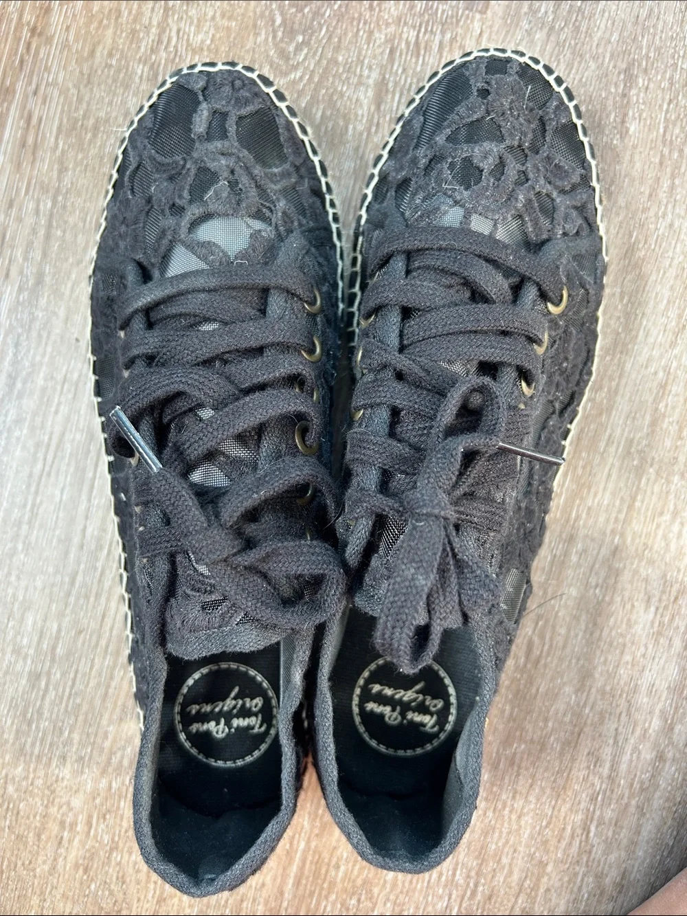 Women's Black Lace Espadrille Sneaker